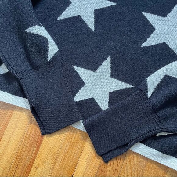 Women’s Star Sweater Size Medium Black and Silver Wool Blend New Without Tags - Picture 4 of 8